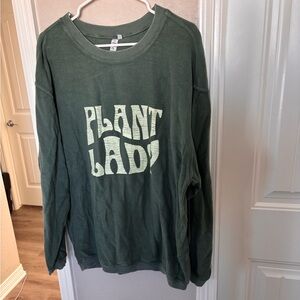 Green 'Plant Lady' Sweatshirt